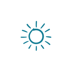 A loose and simple drawing of the sun